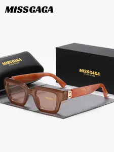 1 Piece MISSGAGA Unisex Square Full Frame Sunglasses Bold Color Blocking Declaring Your Edge UV400