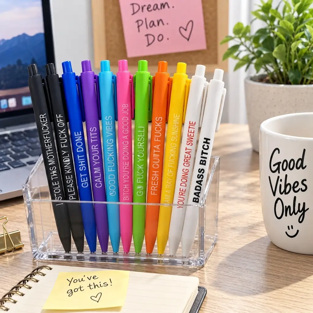 A-11 Pack Funny Saying Pens – Sarcastic Office Pens with Humorous Quotes for Teachers, Nurses and Coworkers, Daily Writing Supplies