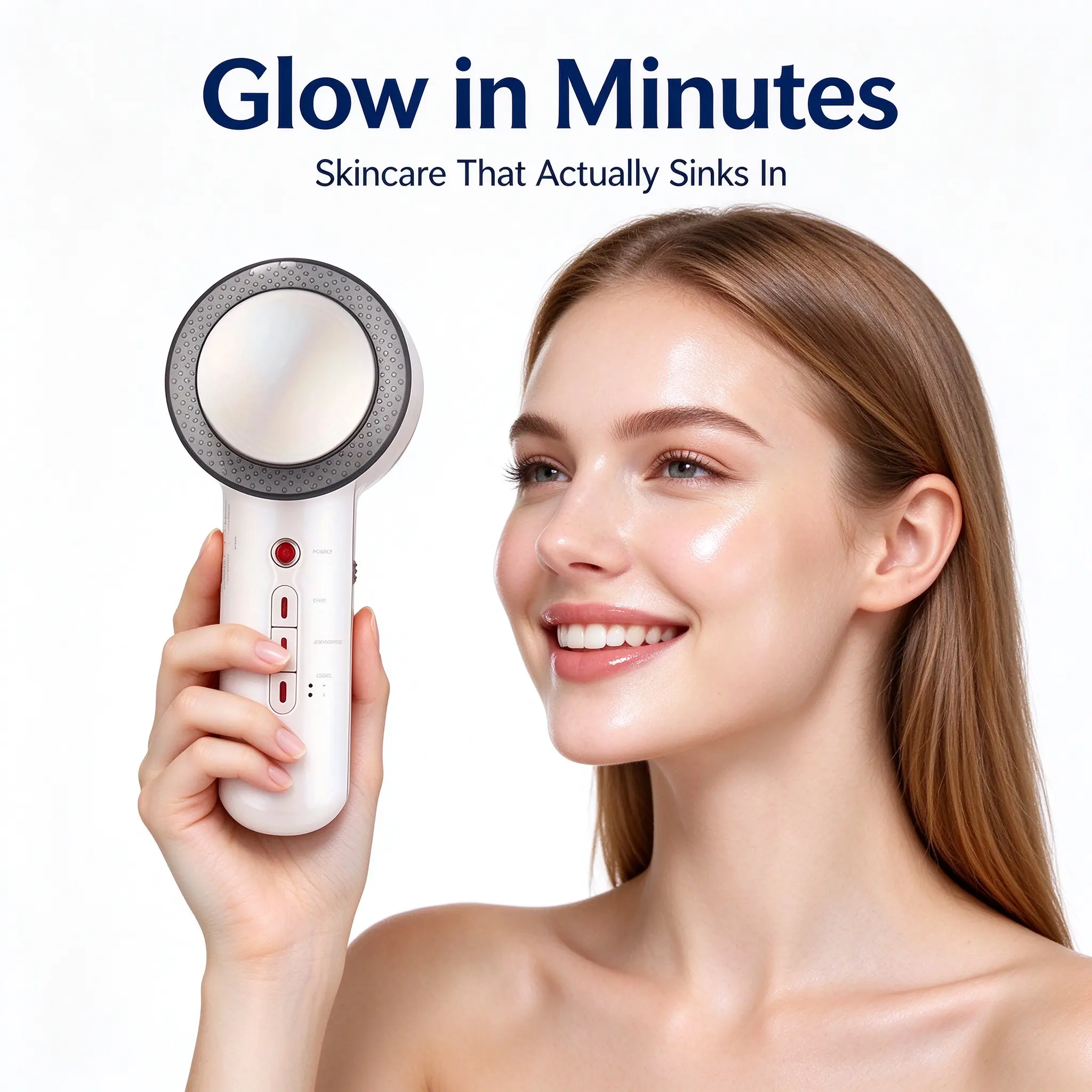 3-in-1 EMS Microcurrent Facial Device - Portable Digital Multi-Mode Small Multi-Target Skin Care Device with LED Light, Warm Heat for Skin Firming, Skincare Absorption (Daily 2 Min Use), Multi-Target Skin Care Devices