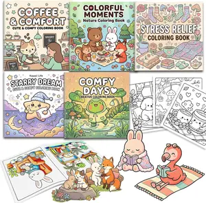 5PCS Coloring Book for Adults Relaxation, Arts and Crafts Coloring Gifts for Women, 200 Simple and Cute Patterns Include Comfy & Dream & Relief & Colorful & Comfort