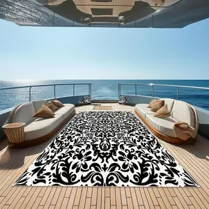 Outdoor Intricate Pattern Art Mat, Waterproof Design Anti-slip & Easy To Clean Carpet, outdoor rugs, decorative rugs, Ideal for Gardens, Porches, Balconies, Camping, RV Trips, and Decks