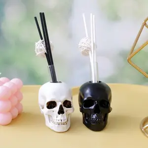 2 Piece Skull Test Tube Incense Burner Set, Fun Skull Head Design, Home Decor Ornament, Unique Halloween Decoration