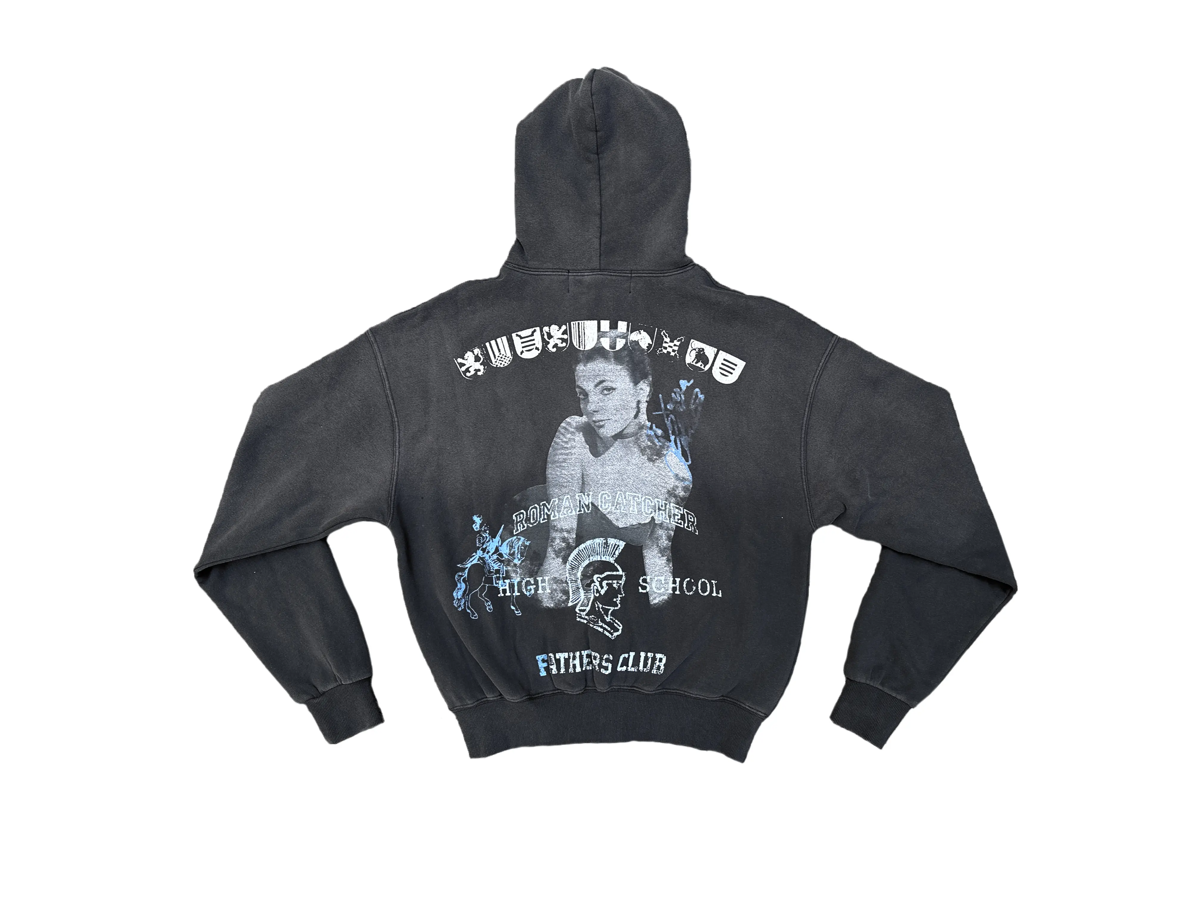RomanCatcher Pin-up Girl BlackGray zip up Hoodie Sweatshirt Long Sleeve hip-hop street style Streetwear