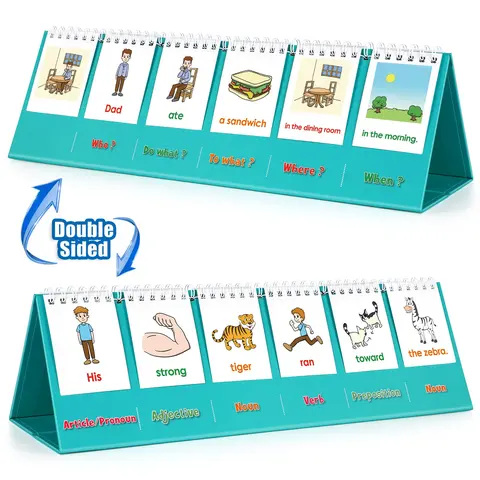 Aizweb Silly Sentence Building, Learn to Read for 1st 2nd Grade Special Education Classroom Must Have, Thanksgiving Homeschool Educational Toy Reading Learning Game Double Sided Preposition Verb Dad Strong Noun Preschool Alphabet Tool Teaching Supplies