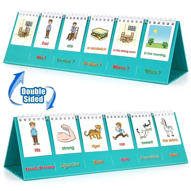 Aizweb Silly Sentence Building, Learn to Read for 1st 2nd Grade Special Education Classroom Must Have, Thanksgiving Homeschool Educational Toy Reading Learning Game Double Sided Preposition Verb Dad Strong Noun Preschool Alphabet Tool Teaching Supplies