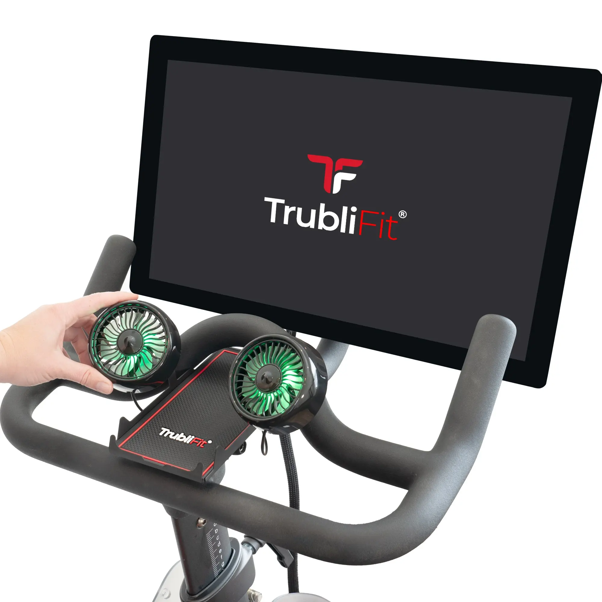 Dual Fans with Phone Tray for the Peloton Bikes and Cross Training Bike