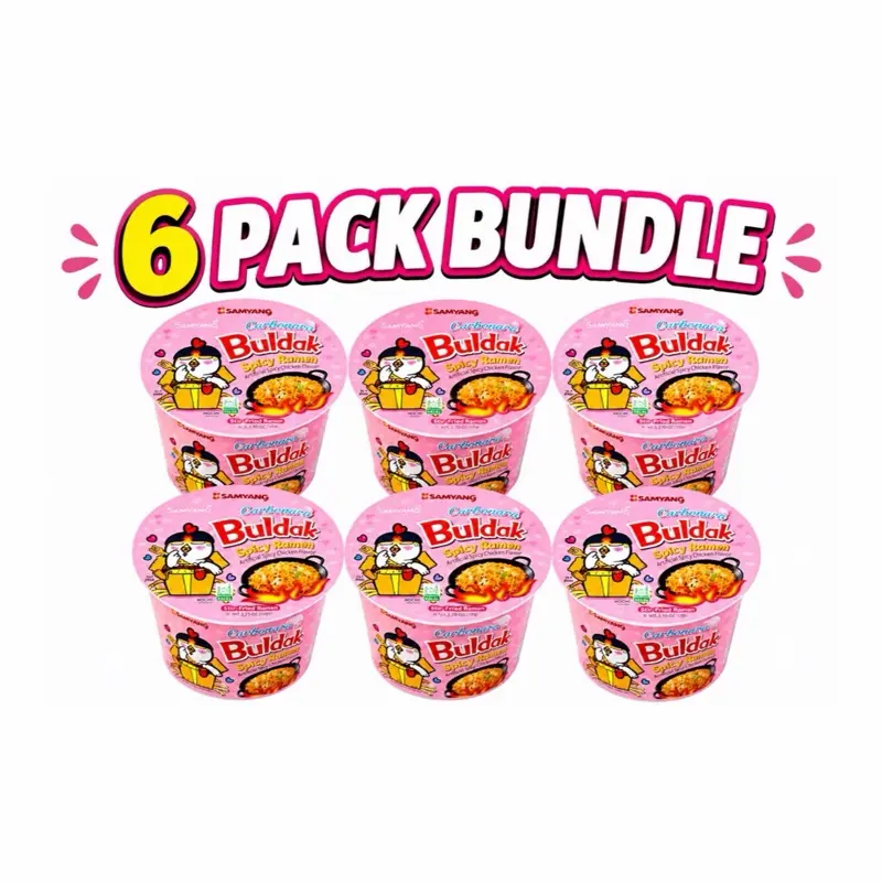 Samyang Carbo Spicy Chicken Fried Cup Noodles 105g × 6 Korean food, Korean ramen
