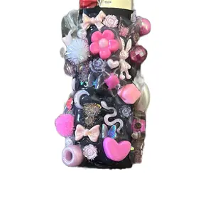 Pink and black themed Junkie lighter ( crafted by hand )
