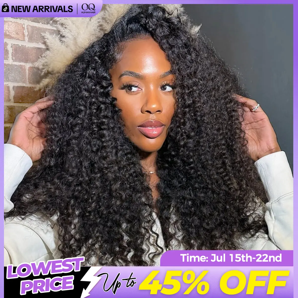 [3 In 1 Half Wig] OQ HAIR Water Wave Half Wig Invisible Hairline Wear Go Glueless Wig With Drawstring Seamless Flig Over Wig Human Hair #DealsForYouDays