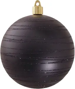 4.75" (120mm) Commercial Shatterproof Ball Ornament set of 4 - Soot Black with Tangles