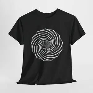 Women's hypnotic visual art Graphic T-Shirt - Short Sleeve Crew Neck Regular Fit Casual Wear | Soft & Breathable Fabric, Durable Print, Everyday Comfort, Machine Washable, abstract geometric optical illusion minimalist fashion apparel design
