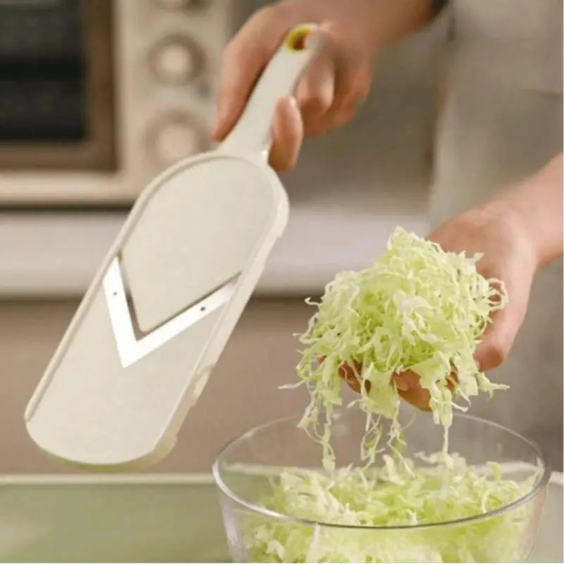 Japanese Style Beige Cabbage Slicer, Multifunctional Vegetable Slicer, Salad & Fruit Vegetable Slicer, Cabbage Cutting Shredder, Vegetable Dicer, Grater & Cutter, Plastic Kitchen Utensils & Gadgets, Kitchenware,  Clean Multi-Purpose Kitchen Tool