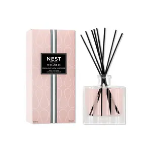 Nest Himalayan Salt & Rosewater Reed Diffuser - Fragrance for Up to 90 Days - Reusable, Refillable Glass Holder - Includes 8 All-Natural Reed Sticks - Flame Free