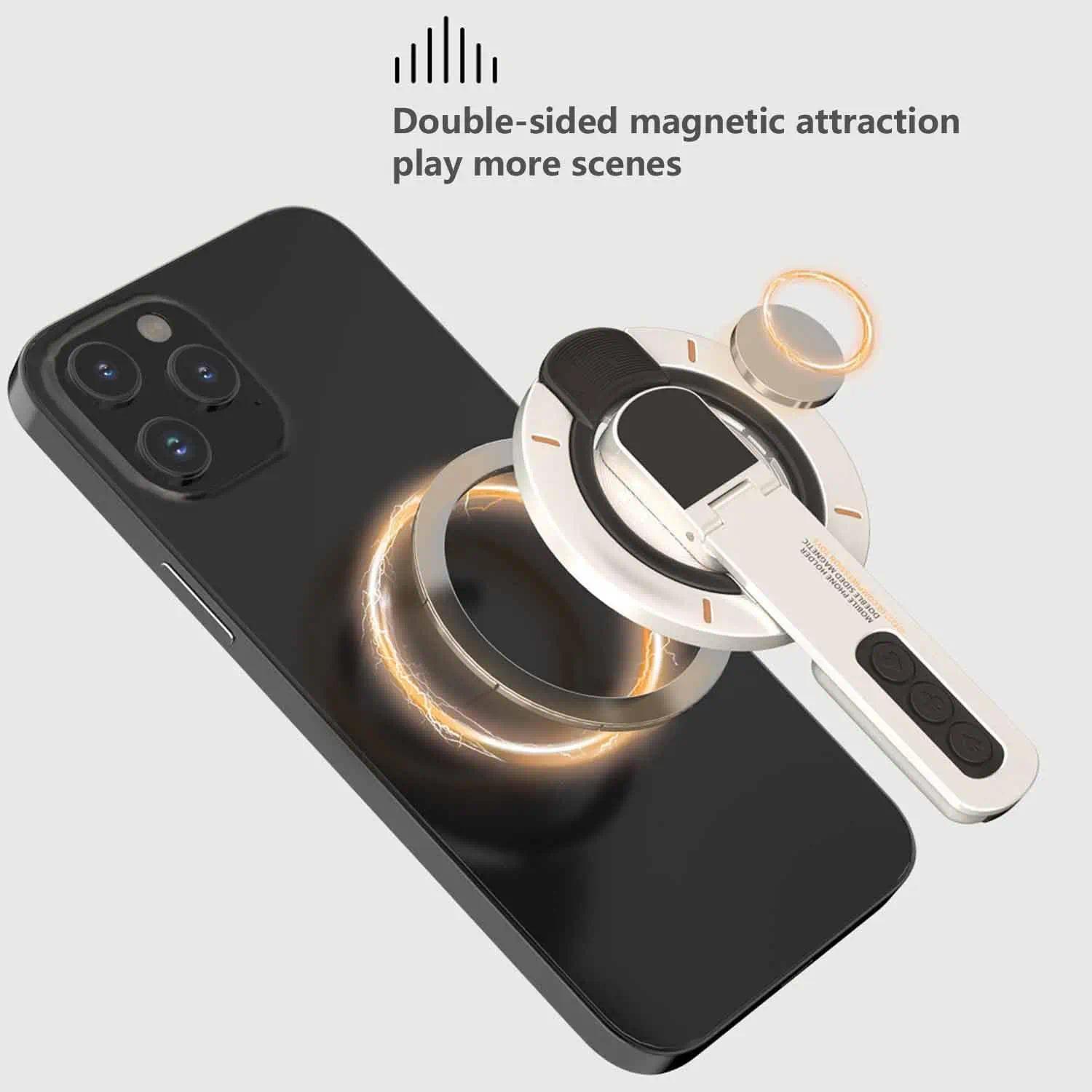 360°Rotation Magnetic Finger Ring Holder Double-Sided Magnetic Phone Grips Stand For  Phone