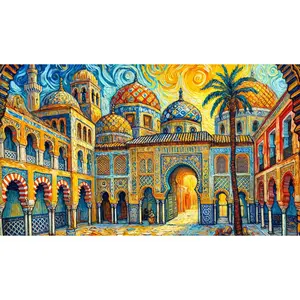 Andalusian Dreams: 500-Piece Van Gogh-Style Moorish Architecture Puzzle - Alhambra Spain