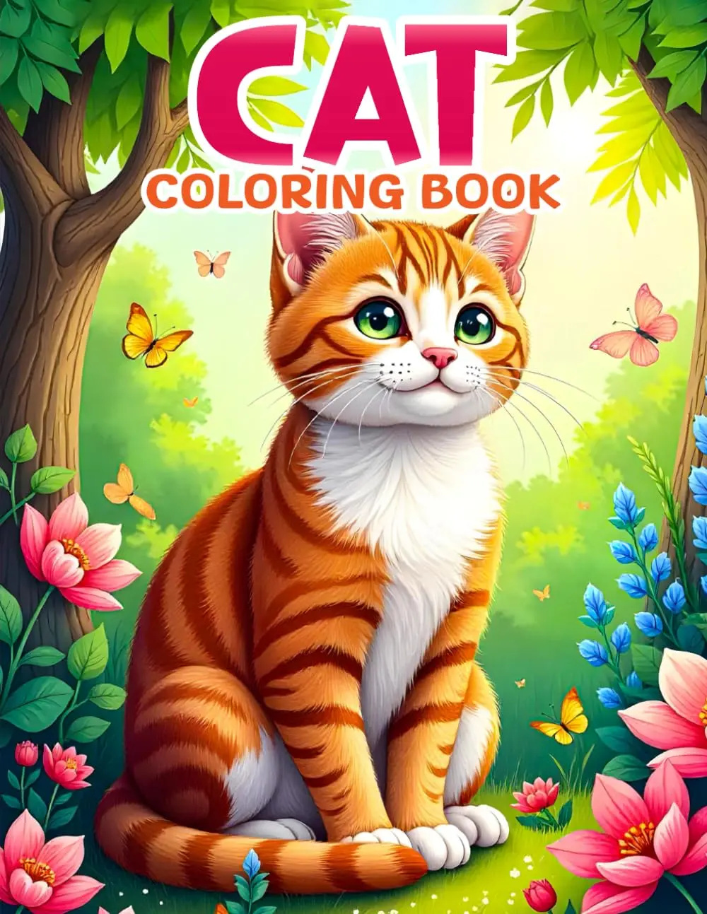 Cat Coloring Book for Adults and Kids: 50 Cute and Creative Designs for Cat Lovers and Stress Relief Gifts