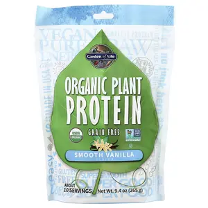 Garden of Life Organic Plant Protein, Grain Free, Smooth Vanilla, 9.4 oz (265 g)