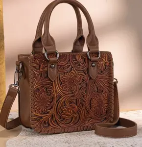TRINITY RANCH FLORAL TOOLED MINI TOTE