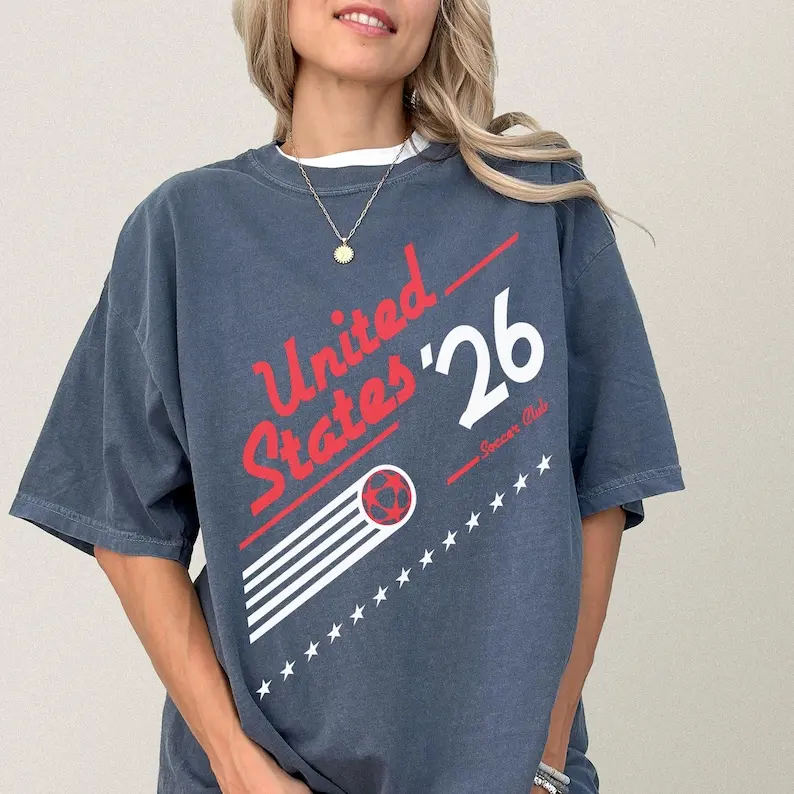 Retro United States Soccer Team Comfort Colors Shirt, World 80s and 90s USA Cup Tee