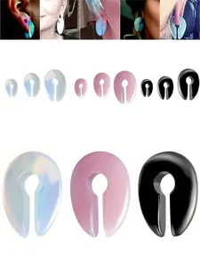 Women's Ear Stretcher Expander, Stone Keyhole Design, No Plating, All Season Wear, Dangle Piercing Body Jewelry, 6/8/10mm Gauges Plugin Tunnel