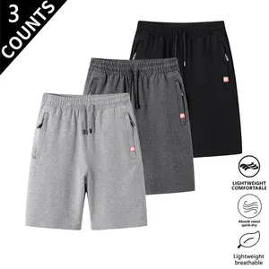 3-Pack Men’s Casual Athletic Shorts  Drawstring Elastic Waist, Breathable Quick-Dry, Multi-Pocket Sweatpants for Summer, Versatile, Comfy Shorts, Men’s Shorts