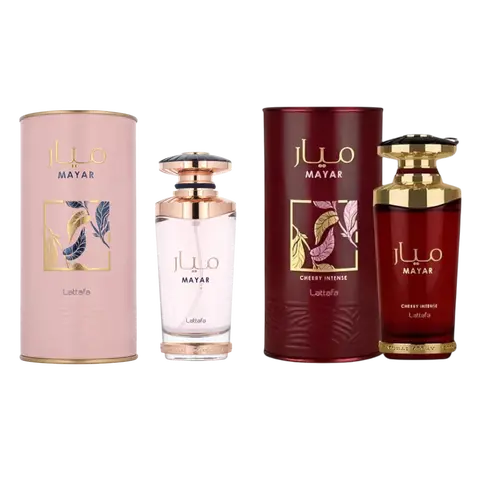 (2pc Bundle Pack) Mayar + Mayar Cherry Intense by Lattafa EDP Spray, 3.4oz