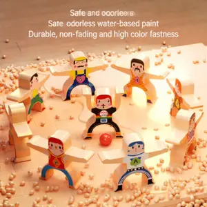 Stacking Toy, 48 Pieces Circus Acrobats Interlocking Puzzle, Balance Blocks Game, Toddler Jigsaw Toy, Suitable for Kids Aged 3+