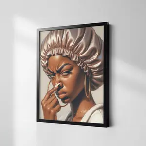 Stank Face Art Funny Black Bathroom Wall Art Print, Funny African American Bathroom Decor Gift By