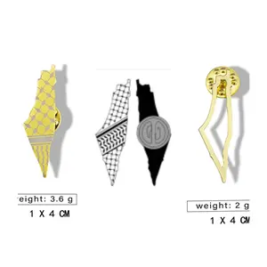 Palestinian pin badges Palestinian map stainless steel kuffiyeh map