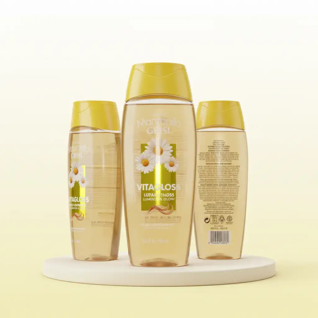 Manzanilla Grisi Shampoo Vitagloss for Luminous Glow 13.5 Fl Oz 400 ml Hair lighten, chamomille, gentle on scalp.
