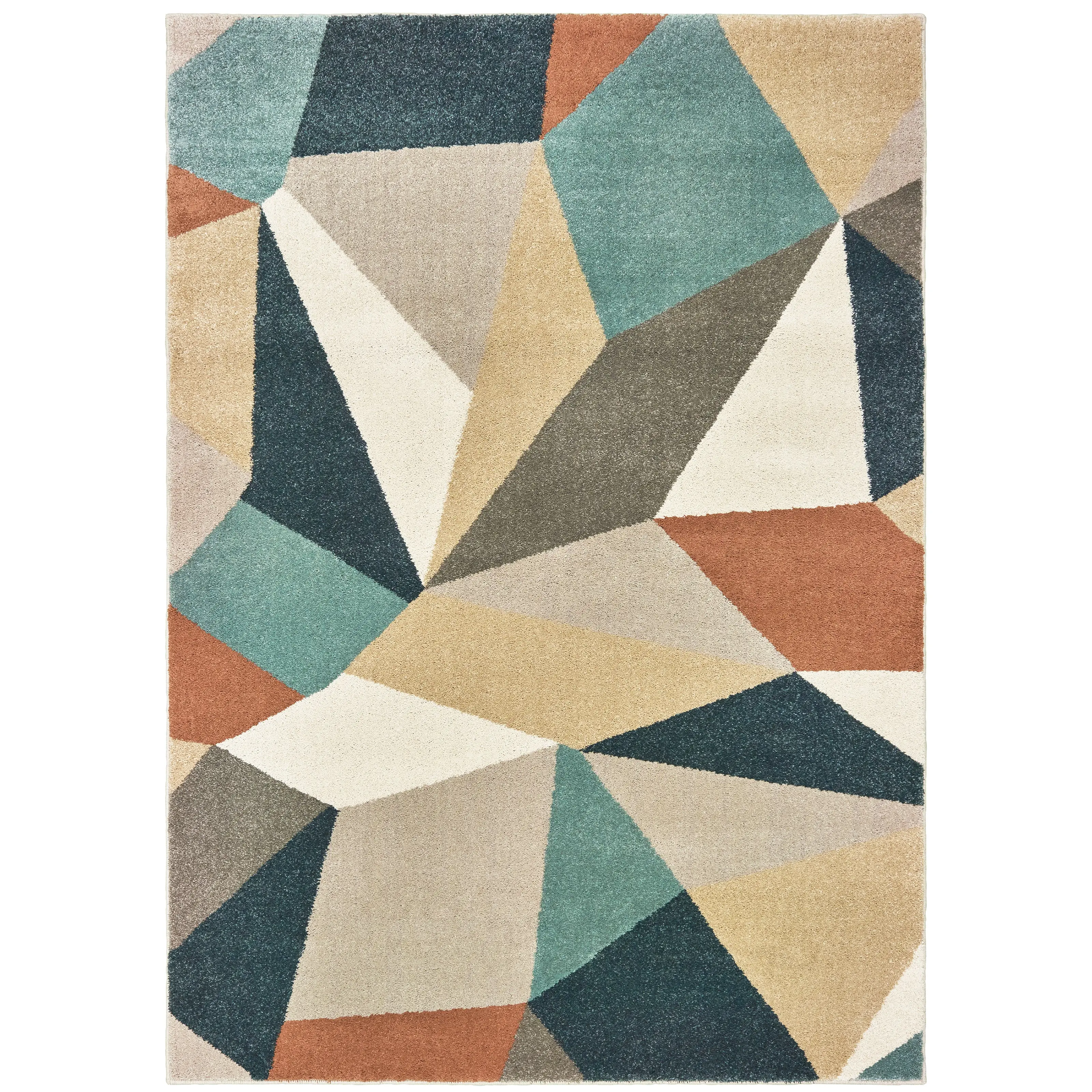 Oriental Weavers Carson 9659B Blue Orange Modern & Contemporary Machine Woven Rugs