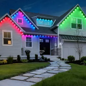 Smart Outdoor Lights,DIY Eaves Light with App Control, Music Sync,IP67 Waterproof,Perfect for Holiday & Daily Ambiance Creation Garden Lighting