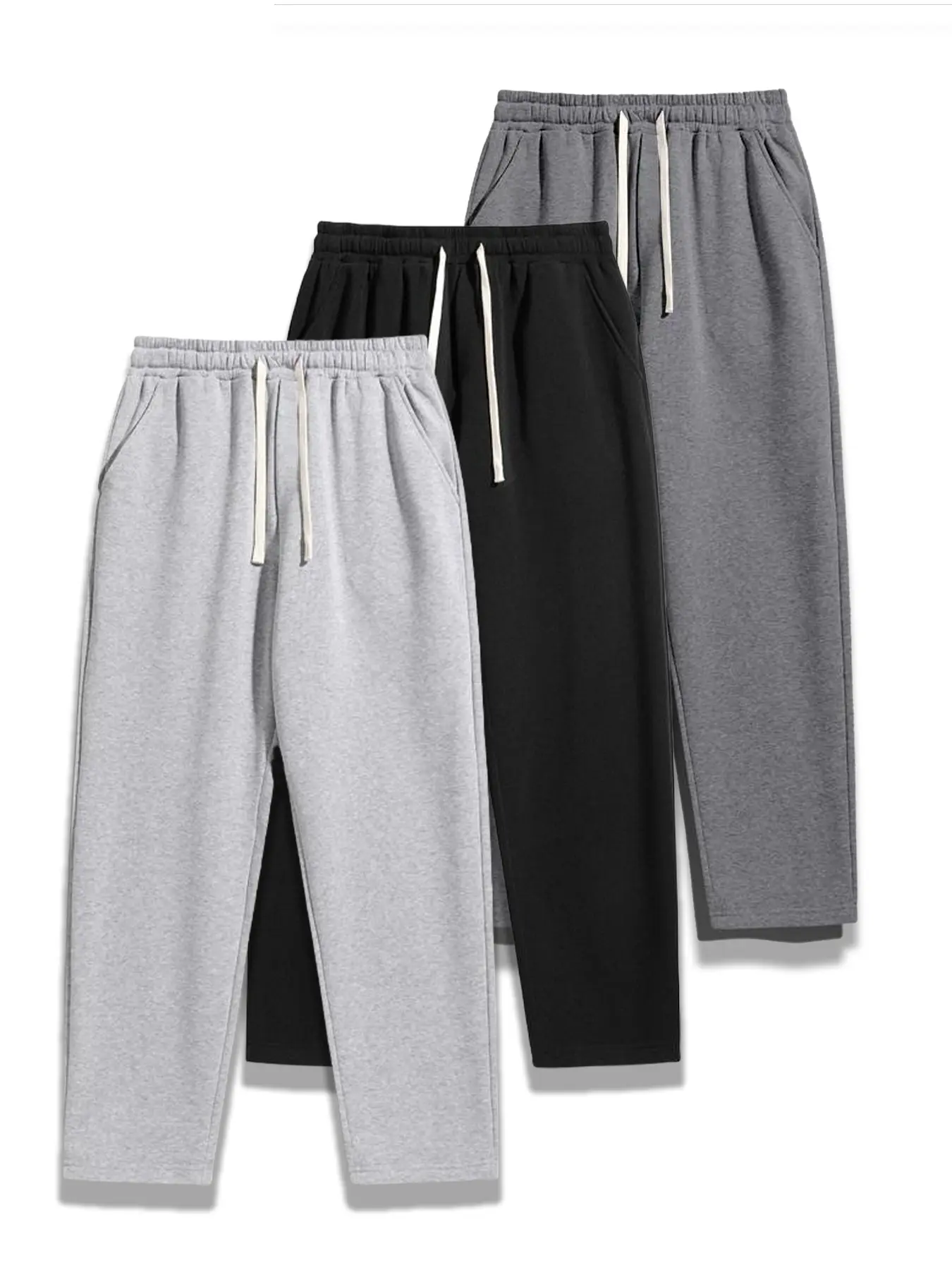 Men's New Style Straight Leg Sports Pants, Loose Fit Casual Korean Trendy Long Trousers, Perfect Gift for Various Occasions, Gym Clothes, Soft Sweatpants, Athleisure Bottoms