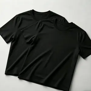 Men's 2-Pack Premium Heavyweight Black Cotton , 100% Combed Cotton Crew Neck Basics, Durable Anti-Shrink Non-Fading Everyday Streetwear Bundle white tee