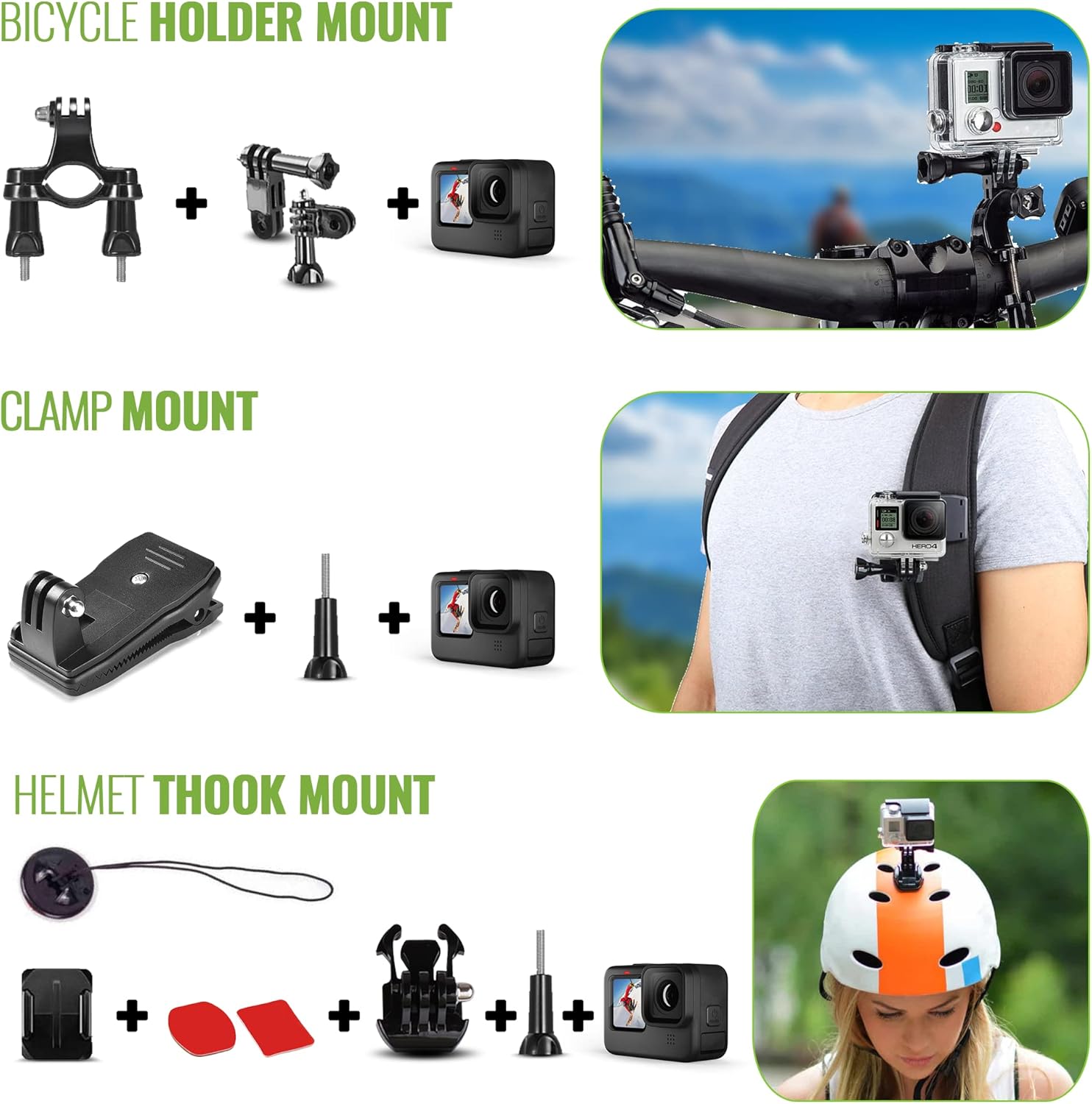 50 in 1 Action Camera Accessory Kit with Gopro Hero 12 11 10 9, DJI OSMO 4 3 2, Insta360 X3 X2 GO 3, SJCAM, DBPOWER, Campark, Sony Sports DV