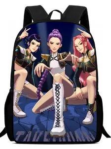 Trendy Girl Group Print Backpack, Teenage Witch Hunters Student Bag, Casual Commute Travel Laptop Backpack, Fashionable School Bag