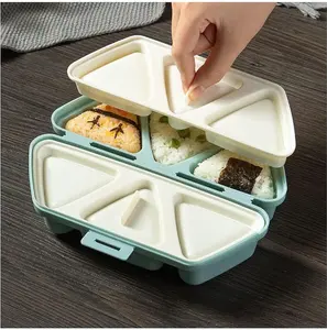 Onigiri Mold Triangle Sushi Mold 6 at Once Cavity Press Onigiri Rice Balls Non-stick Maker Tools For Seaweed Rice Balls Sushi Musubi Kitchen Utensils