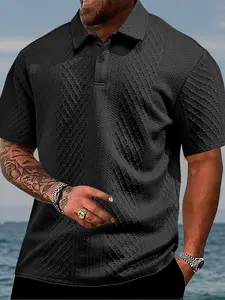 Men's Regular Fit Solid Color Polo Shirt, Casual Short Sleeve Collared Top for Summer, Fashion Men's Clothes for Daily Wear