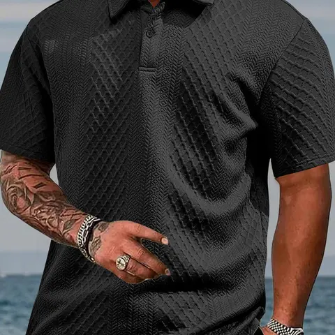 Men's Regular Fit Solid Color Polo Shirt, Casual Polo Shirts, Casual Short Sleeve Collared Top for Summer, Fashion Men's Clothes for Daily Wear