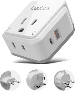Israel, Jordan, Middle East Travel Adapter Set | Type C, G, H - USB & USB-C Ports + 2 US Outlets (PAK-ME)