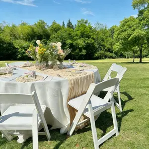 Champagne Color Ruched Table Runner, Birthday Party Decor, Long Table Runner, 1pc/6pcs/10pcs, Elegant Event Decoration
