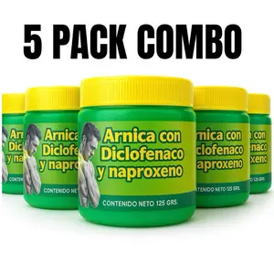 (Pack of 5) Arnica pomada muscular 125g - Arnica Massage Balm – 125g | Soothing Full-Body Care