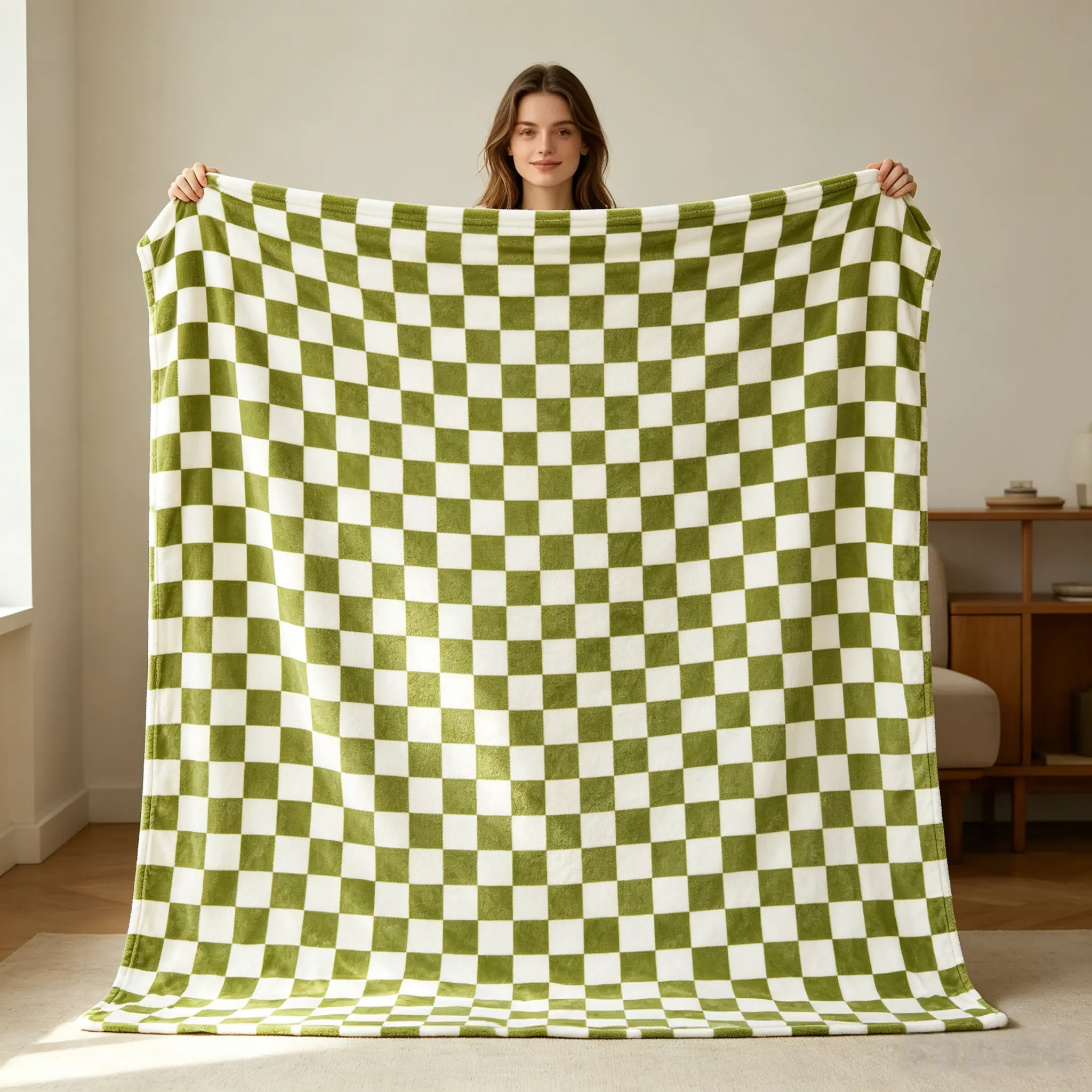 Berkshire Checkered Teddy Plush 60x80 Throw