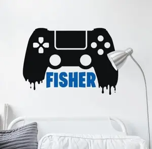 Playstation Controller Drip with Custom Name, Gamer Decal, Gaming sticker, gamer gift, boys birthday, custom decal, Wall decal, teen bedroom