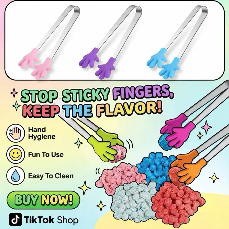 Candy Grabber Tongs – No Mess Hygienic Snack Tool TikTok Viral Hand Hygiene Fun To Use Easy To Clean Stop Sticky Fingers Keep The Flavor Kitchen Utensils