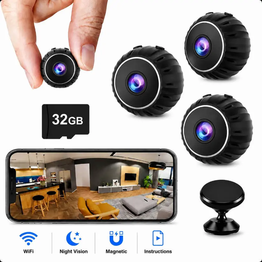 A10 Mini Wireless Magnetic Security Camera - 1080P HD, Mobile Monitoring, Motion Detection, Smart Home & Baby Care Monitor