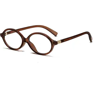 Fashion Oval Glasses for Women Men Retro Round Tortoise Frame Blue Light Glasses Nerd Eyeglasses