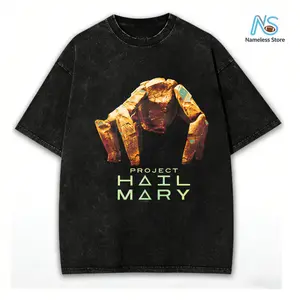 100% Cotton Project Hail Mary Rocky The Alien Distressed Portrait Premium Tri-Blend T-Shirt