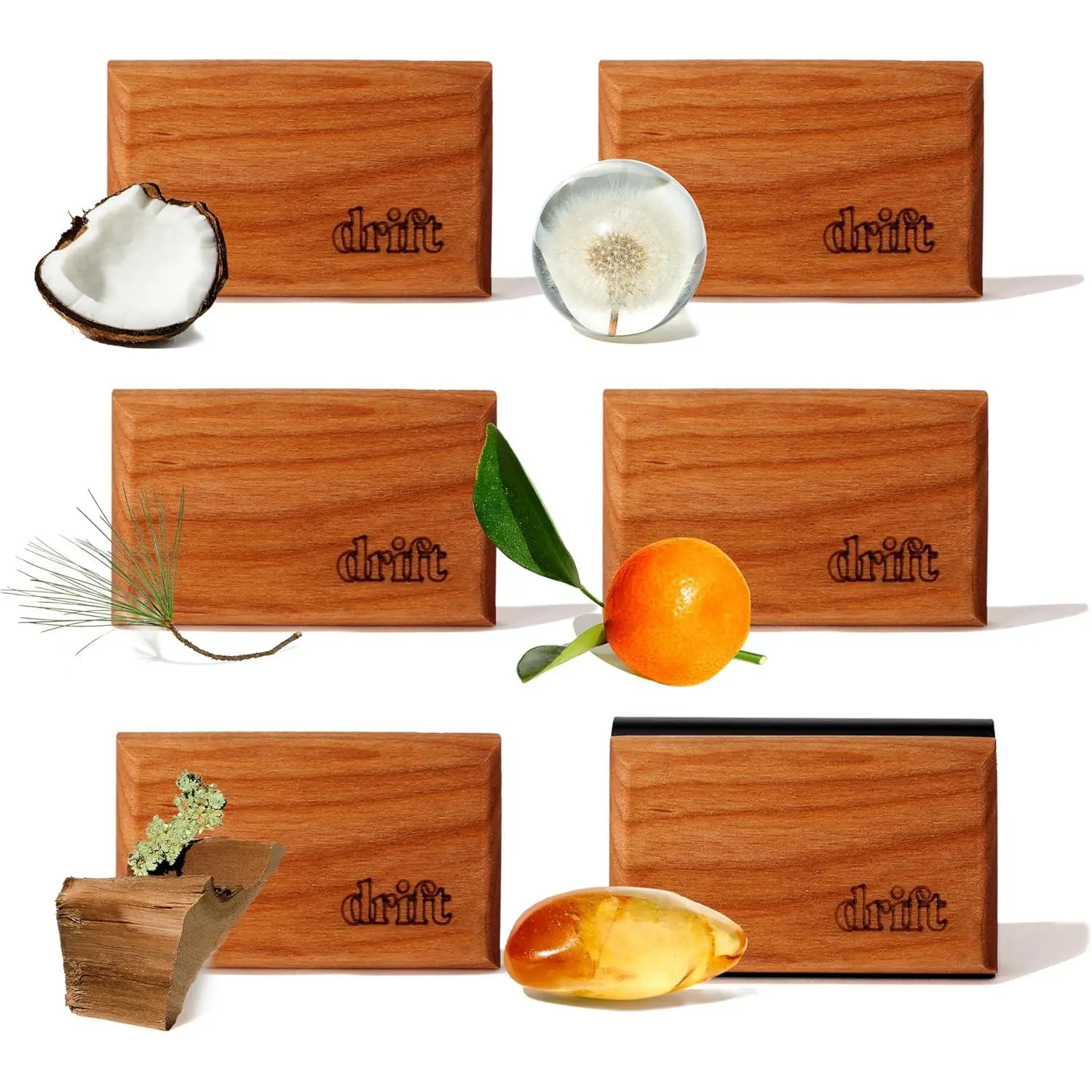 Drift Car Air Freshener Starter Kit - Wooden Deodorizer - Vehicle Odor Remover - Auto Scent Diffuser - Long-Lasting Car Freshening - Variety 6 Pack