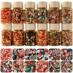 Fake Sprinkles 180g Fake Christmas Sprinkles Non-edible Craft Sprinkles Faux Sprinkles for Crafts Plastic Sprinkle Decoration Slime Sprinkles Slime Add Ins Shaker Card Filler (12 Bottles)
